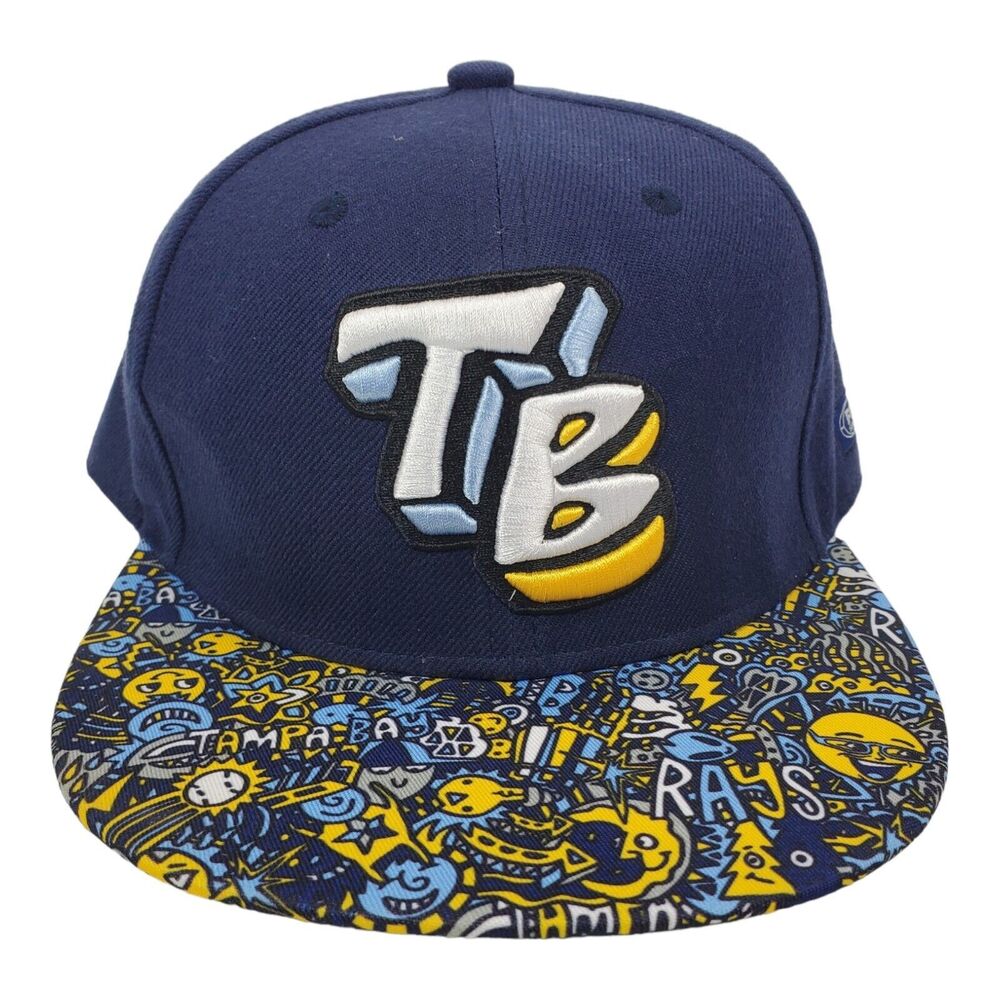 TAMPA BAY DEVIL RAYS Hat Cap Blue Cartoon Bill Snapback MLB Baseball MELONWEAR
